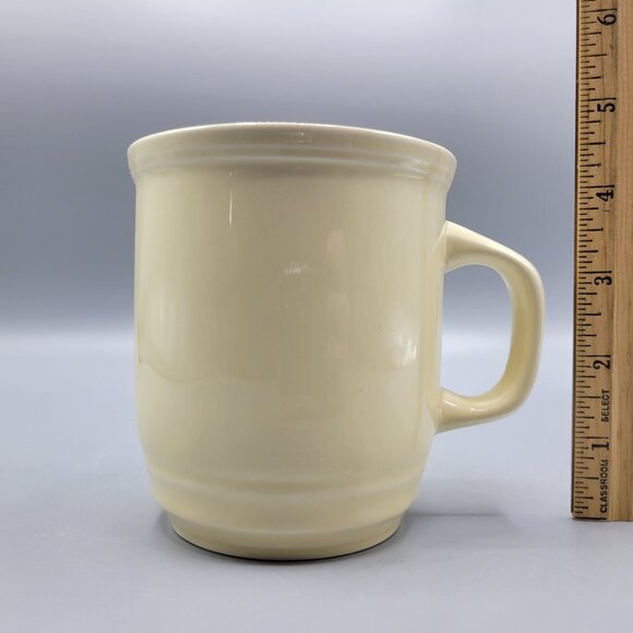 Vintage Dansk Portugal Ceramic Coffee Tea Mug Cup Ivory Color Leaf Stamp - Picture 8 of 8